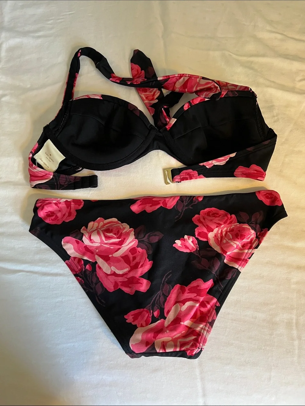 Kate Spade New York - Rosa Black Halter Bikini - SMALL